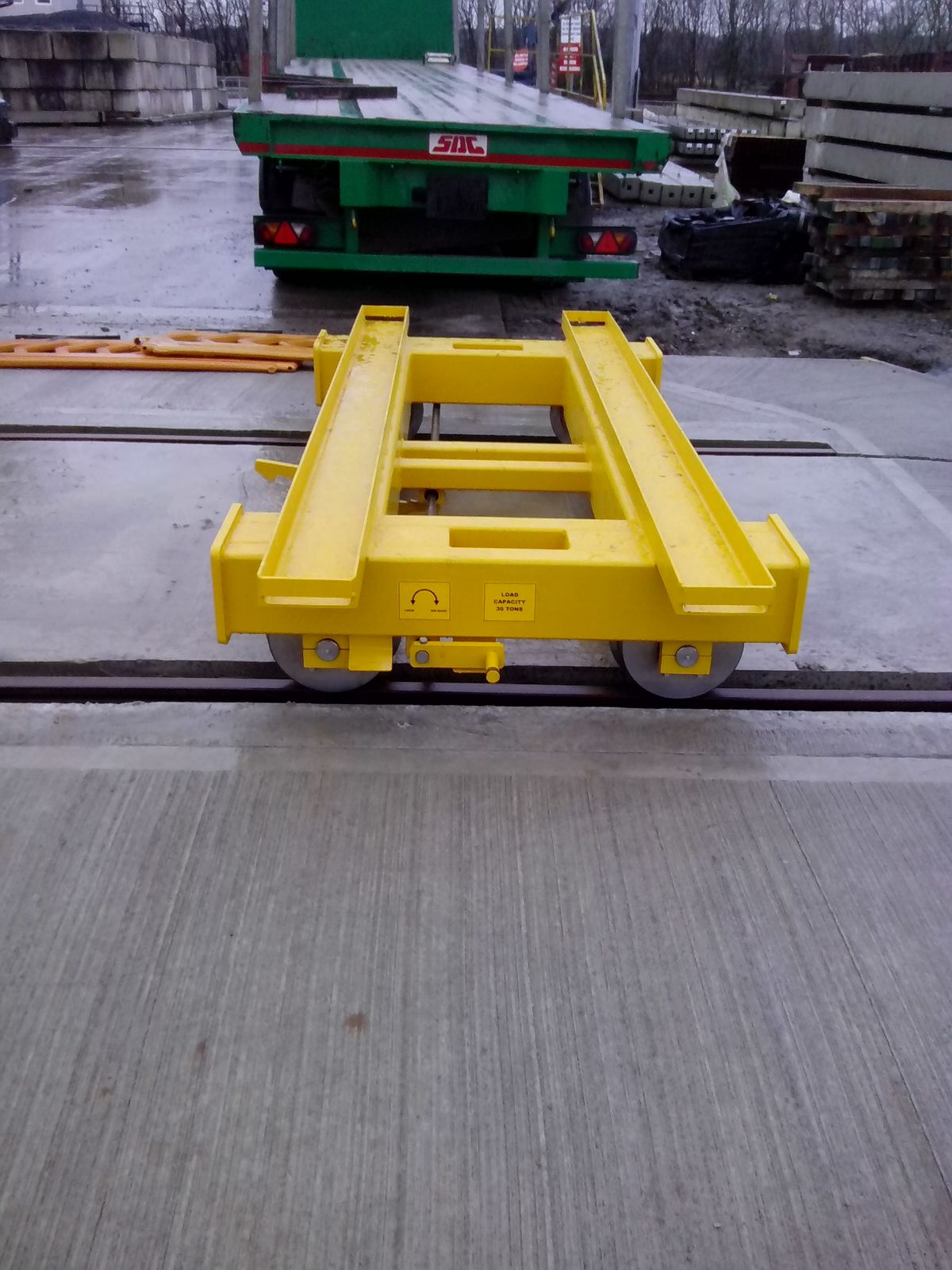 Lorries and rail track, Balfour Beatty Scotland